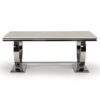 Kesley Marble Dining Table Large In Cream And Stainless Steel