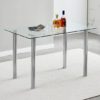 Silo Clear Glass Dining Table With Chrome Metal Legs