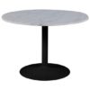 Tampere Marble Dining Table In Guangxi White With Black Base