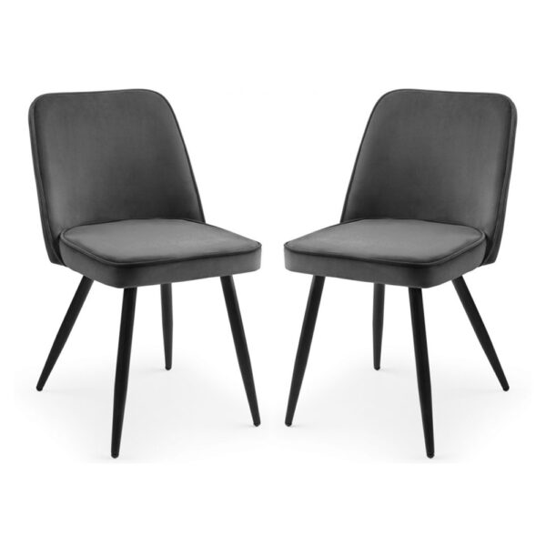 Babette Grey Velvet Dining Chairs In Pair