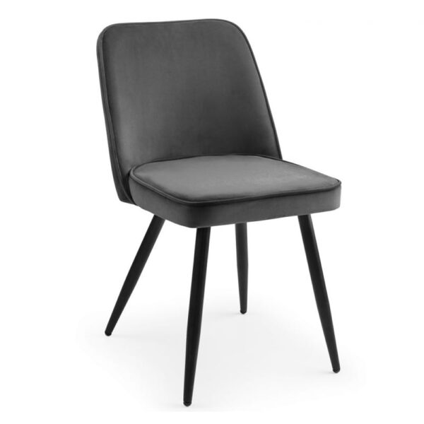 Babette Velvet Dining Chair In Grey