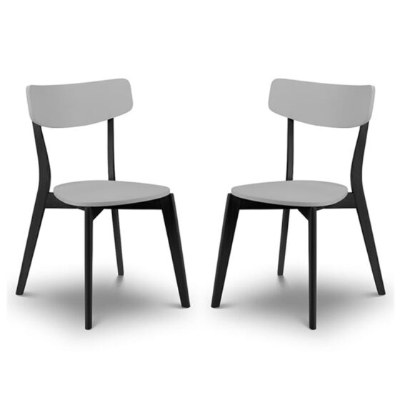 Calah Grey And Black Wooden Dining Chairs In Pair