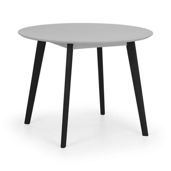 Calah Wooden Dining Table Round In Grey And Black