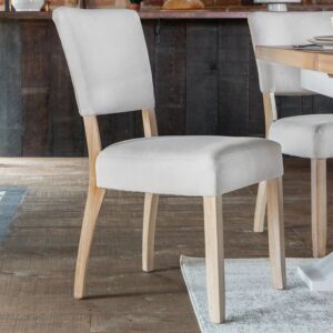 Celina Fabric Dining Chair With Wooden Frame In Natural