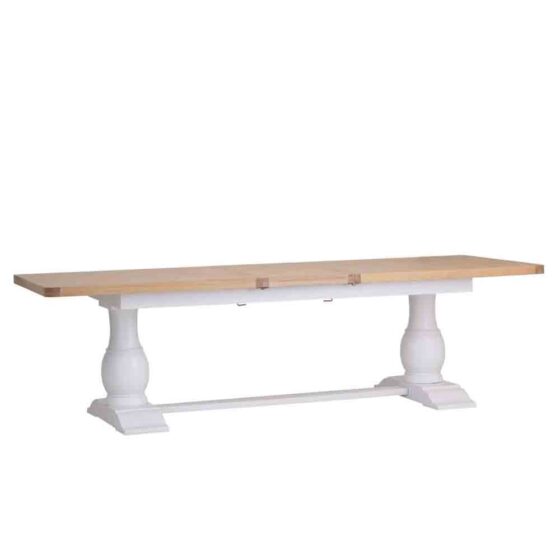 Celina Wooden Extending Dining Table Large In Oak And White