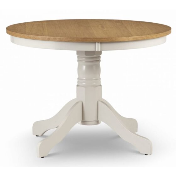 Dagan Wooden Dining Table Round In Ivory And Oak
