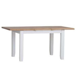 Elkin Wooden Extending Dining Table Small In Oak And White