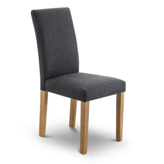 Hays Fabric Dining Chair With Light Oak Legs In Grey