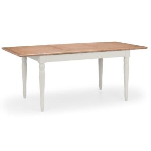 Pacos Wooden Extending Dining Table With Light Grey Legs In Oak
