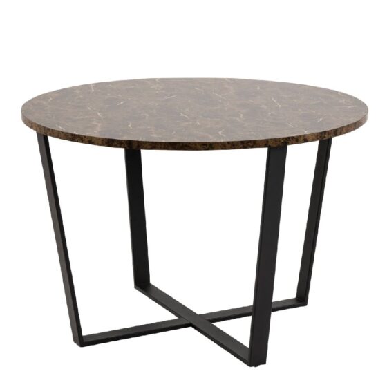 Amarillo Wooden Dining Table Round In Brown Melamine Effect