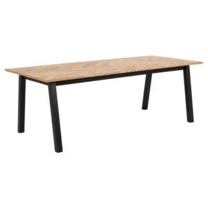 Boulder Wooden Dining Table Large In Oak And Black