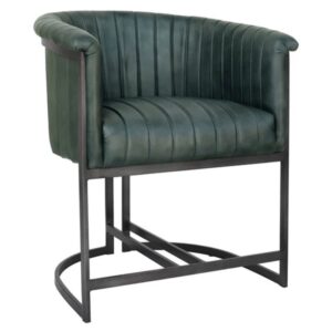 Elkhart Leather Dining Chair With Metal Legs In Light Grey