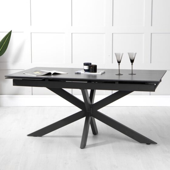 Lawton Sintered Stone Extending Dining Table In Grey