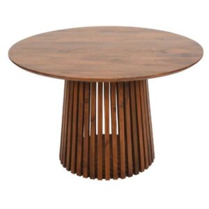 Salvo Mango Wood Dining Table Round In Walnut