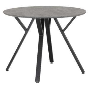 Alsip Wooden Dining Table Round In Concrete Effect