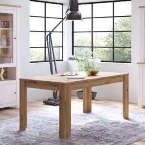 Clinton Wooden Extending Dining Table Rectangular In Oak