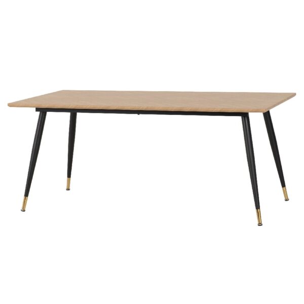 Hanover Wooden Dining Table Large With Black Legs In Oak