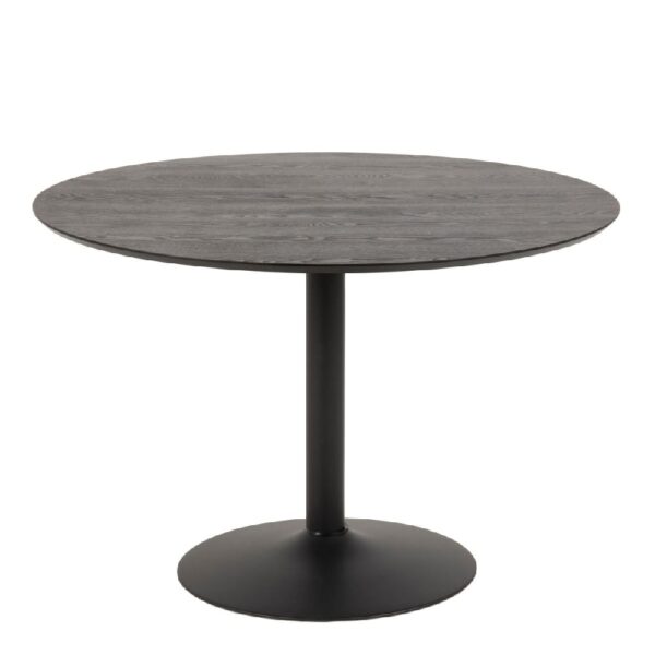 Ionia Wooden Dining Table Round In Black Ash