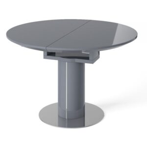 Redruth High Gloss Butterfly Extending Dining Table In Grey