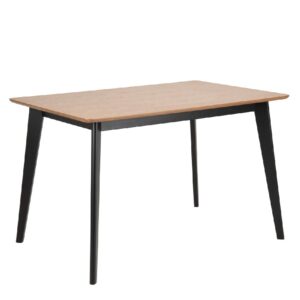 Riga Wooden Dining Table Rectangular In Black And Oak