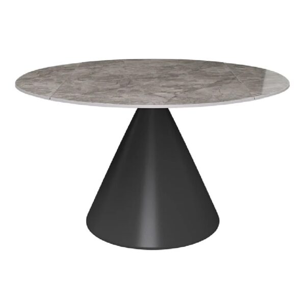 Aurora Ceramic Extending Dining Table In Gloss Grey