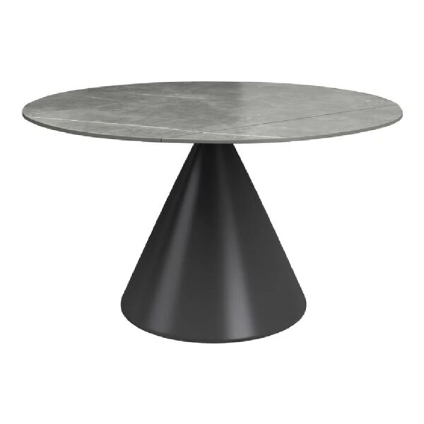 Aurora Ceramic Extending Dining Table In Matte Grey