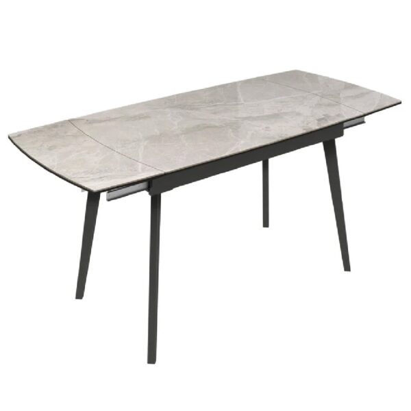 Vacaville Ceramic Pull Out Extending Dining Table In Light Grey