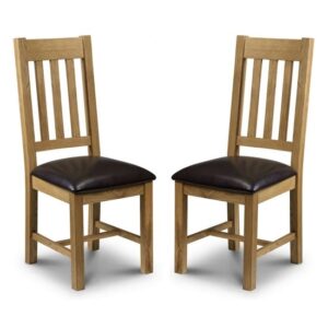 Aafje Wooden Dining Chairs In Waxed Oak In A Pair