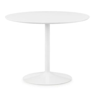 Balwina Round Wooden Dining Table In White