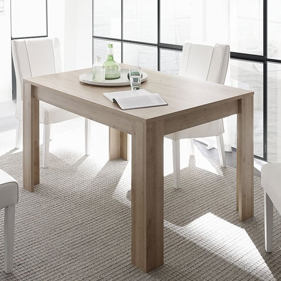 Carney Contemporary Dining Table Rectangular In Cadiz Oak