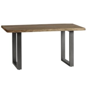 Catila Live Edge Medium Wooden Dining Table In Oak