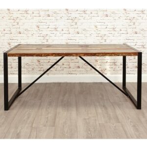 London Urban Chic Wooden Dining Table With Steel Base