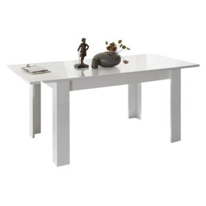 Nitro Extending Wooden Dining Table In White High Gloss