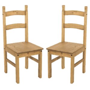 Consett Oak Wooden Dining Chairs In Pair