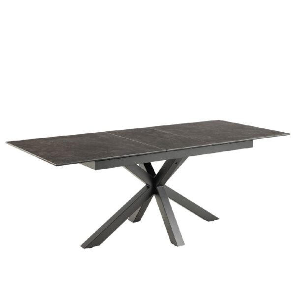 Hebron Ceramic Small Extending Dining Table In Black