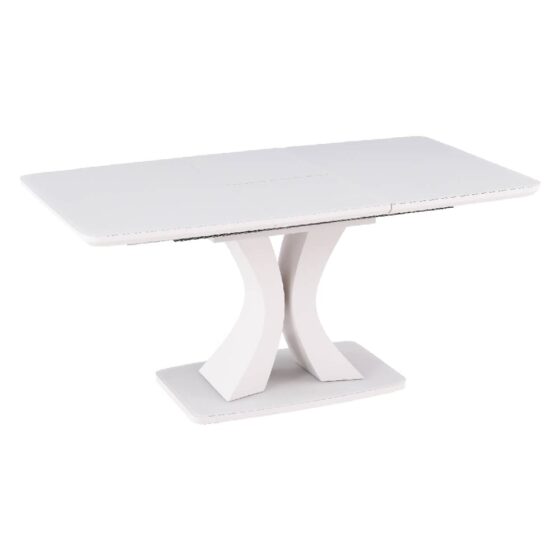 Decatur Glass Small Extending Dining Table In Greige