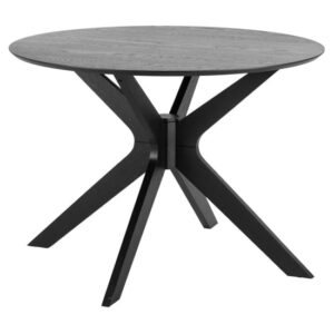 Durant Wooden Dining Table Round In Matt Black