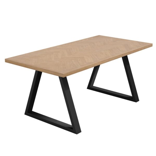 Hyannis Wooden Dining Table With Black Metal Legs In Natural