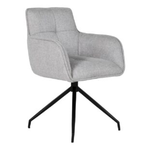 Thornville Fabric Dining Chair With Black Legs In Natural