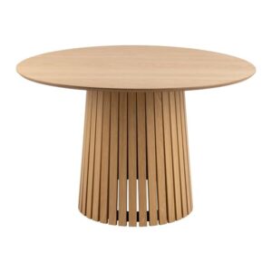 Calais Wooden Dining Table Round In Matt Oak