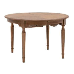 Madisen Wooden Round Extending Dining Table In Peroba