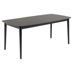 Malibu Extending Wooden Dining Table Rectangular In Matt Black