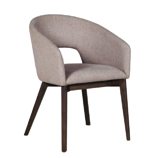 Adria Fabric Dining Chair With Oak Legs In Latte