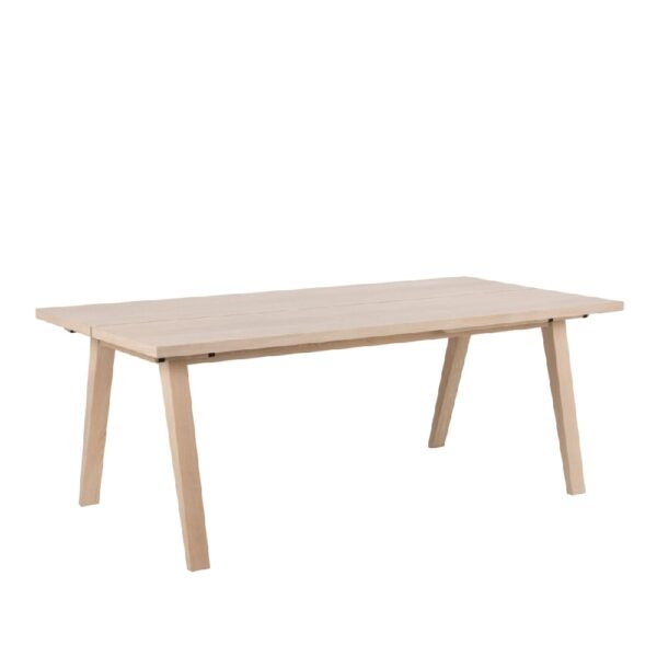 Agnano Wooden Dining Table Rectangular In White Oak