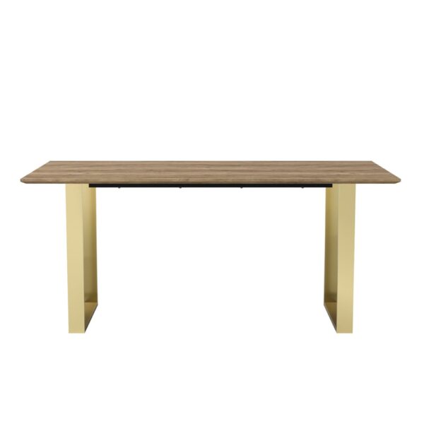 Albany Wooden Dining Table In Russet With Gold U-Shaped Legs