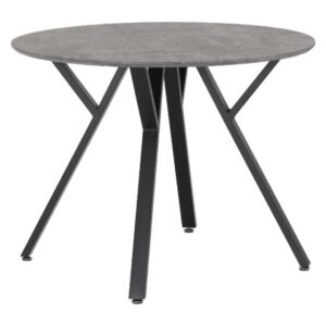 Alsip Wooden Dining Table Round In Concrete Effect