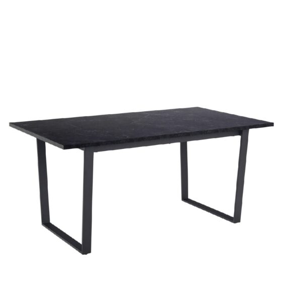 Amarillo Wooden Dining Table In Black Melamine Effect