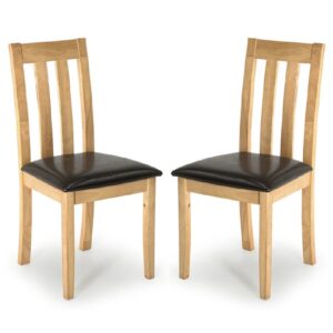 Annect Natural Wooden Dining Chairs In Pair