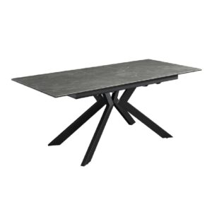 Azido Ceramic Extending Dining Table In Matte Grey