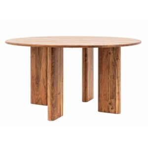 Beziers Wooden Round Dining Table In Natural